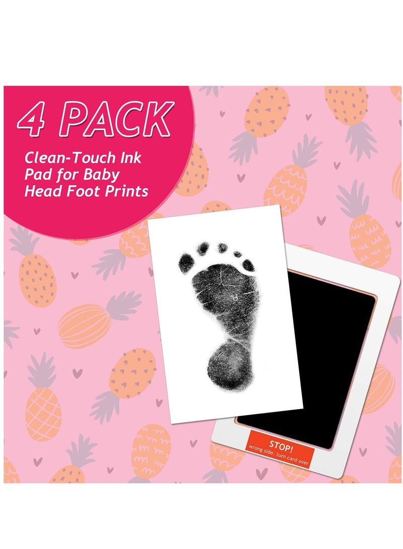 SYOSI Newborn Baby Handprint, And Footprint Pet Paw Print Kit, Inkless Infant Hand, and Foot Stamp, Personalized Memento, Idea Newborn Imprint Ornament Kit Black  - Image 1