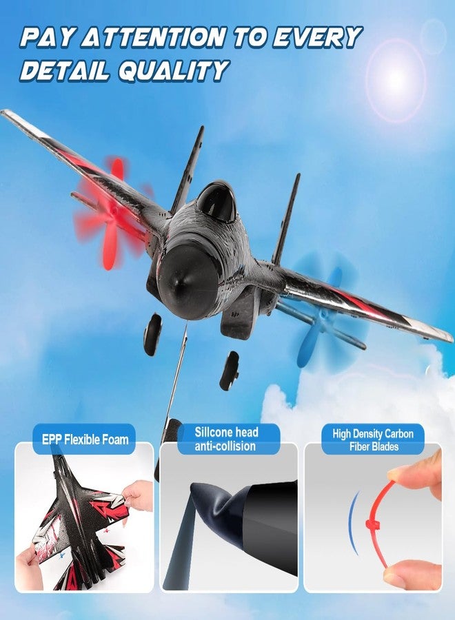 RoofWorld New Upgrade SU27 RC Airplane, Remote Control Fighter Toys, 2.4GHz 6-axis Gyro Stabilizer RTF Glider Aircraft Plane with 2 Batteries Easy to Fly Outdoor Toy for Adults Kids Beginners Boys - Image 4