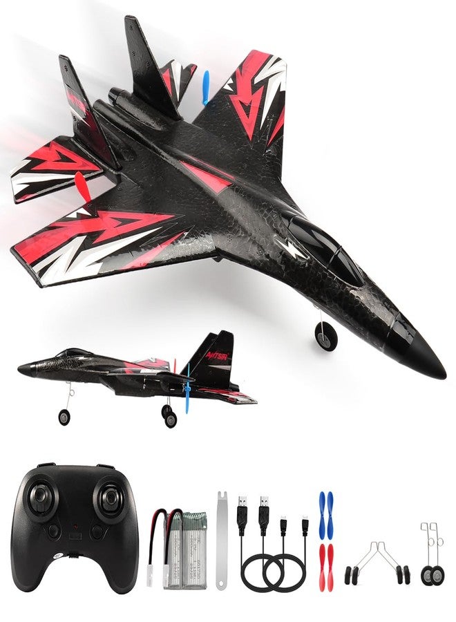 RoofWorld New Upgrade SU27 RC Airplane, Remote Control Fighter Toys, 2.4GHz 6-axis Gyro Stabilizer RTF Glider Aircraft Plane with 2 Batteries Easy to Fly Outdoor Toy for Adults Kids Beginners Boys - Image 1