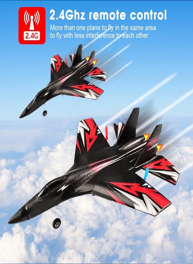 RoofWorld New Upgrade SU27 RC Airplane, Remote Control Fighter Toys, 2.4GHz 6-axis Gyro Stabilizer RTF Glider Aircraft Plane with 2 Batteries Easy to Fly Outdoor Toy for Adults Kids Beginners Boys - Image 5