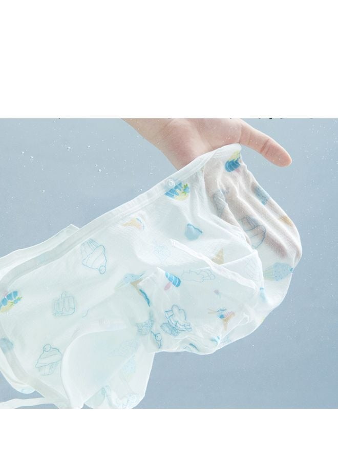 Be a better mom Unisex Baby Comfortable Organic Cotton Gauze Long Sleeves straight-front jumpsuit - Image 4
