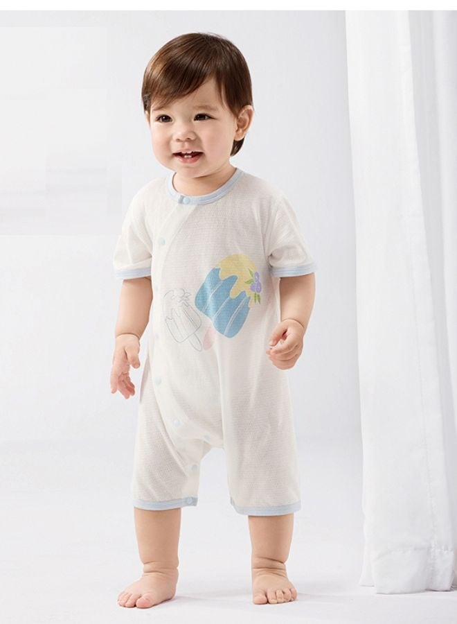 Be a better mom Unisex Baby Comfortable Organic Cotton Gauze Long Sleeves straight-front jumpsuit - Image 1