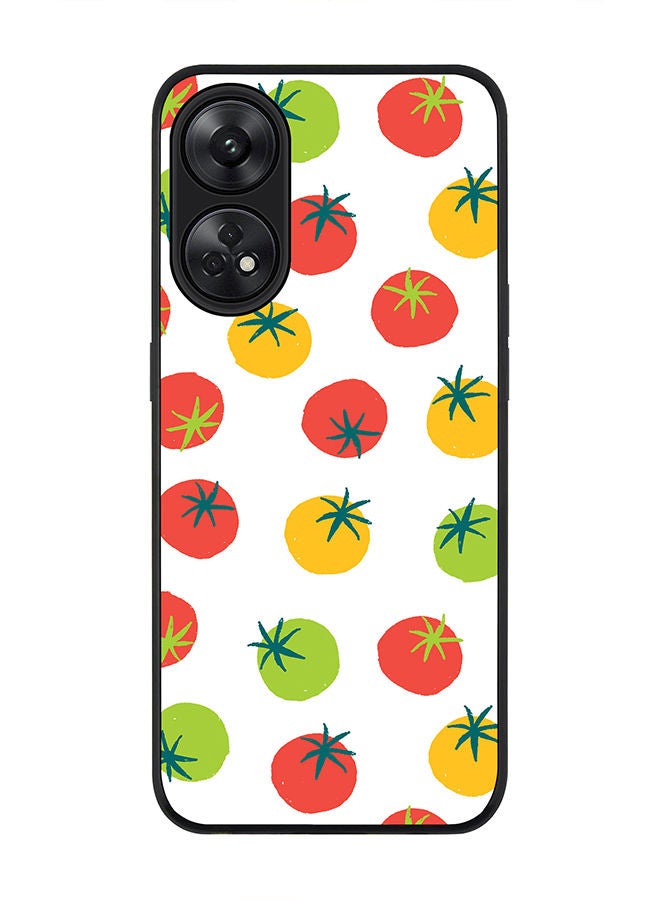 Stylizedd Rugged Black edge case for Reno 8T 4G Slim fit Soft Case Flexible Rubber Edges Anti Drop TPU Gel Thin Cover - Different Tomatoes - Image 1