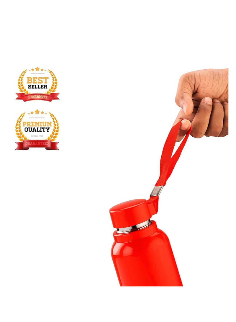 oliveware Aura Insulated Stainless Steel Bottle| Keep Hot & Cold for Long Hours | Fits Bags & Fridge | Strap for Easy Carry - 690ml Blue - Image 3