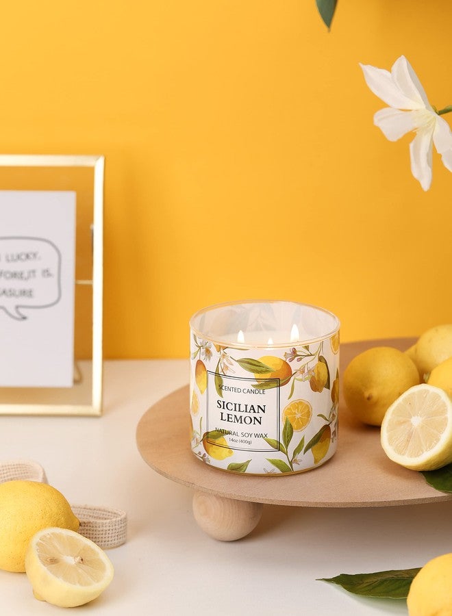 KORMMCO Lemon Candle, Sicilian Lemon Scented Candle, Large 3 Wicks Candle, 14 oz - Image 5