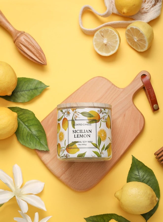 KORMMCO Lemon Candle, Sicilian Lemon Scented Candle, Large 3 Wicks Candle, 14 oz - Image 2