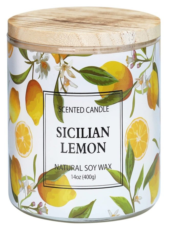 KORMMCO Lemon Candle, Sicilian Lemon Scented Candle, Large 3 Wicks Candle, 14 oz - Image 1