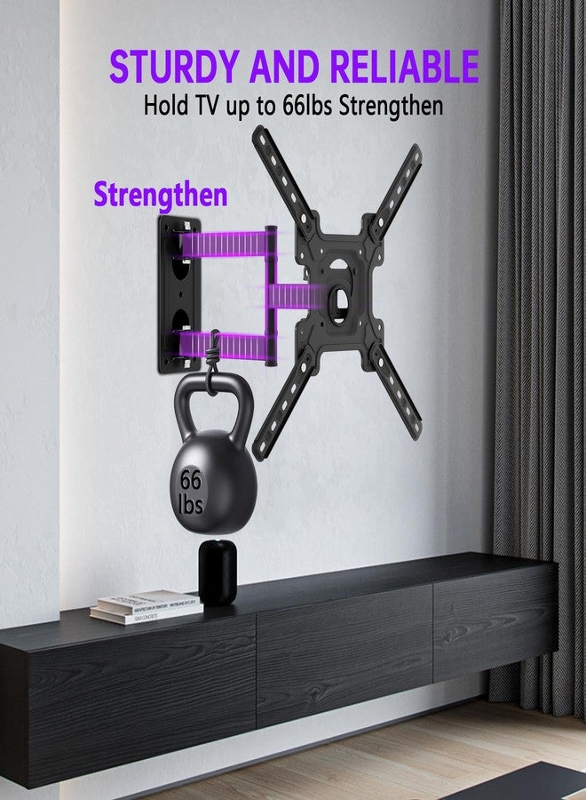 Demiwise TV Wall Mount for 26-55 Inch TV, TV Mount with Articulating Arm, Swivel, Metal TV Stand with Max VESA 400x400mm, Holds up to 66 lbs, Easy Installation. - Image 2