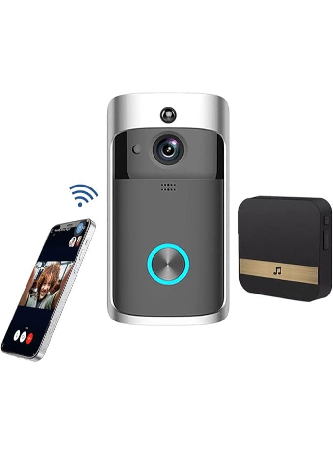 جرس باب ذكي لاسلكي مع صوت التنبيه – اتصال Wi-Fi وصوت ثنائي – تخزين سحابي مجاني وتركيب سهل - Image 1
