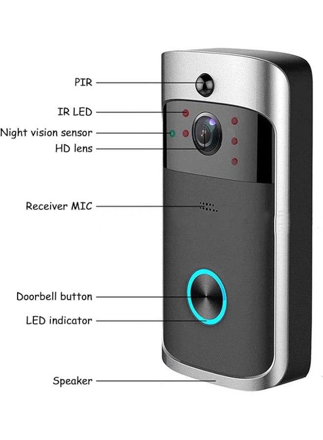 جرس باب ذكي لاسلكي مع صوت التنبيه – اتصال Wi-Fi وصوت ثنائي – تخزين سحابي مجاني وتركيب سهل - Image 3