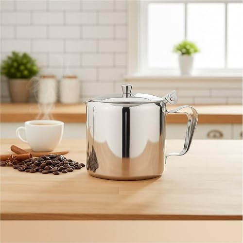 FINALITY Stainless Steel Tea Serving Pot with Handle-Tea Coffee Kettle Medium Capacity-450ml Silver Color (Pack of 1) - Image 4