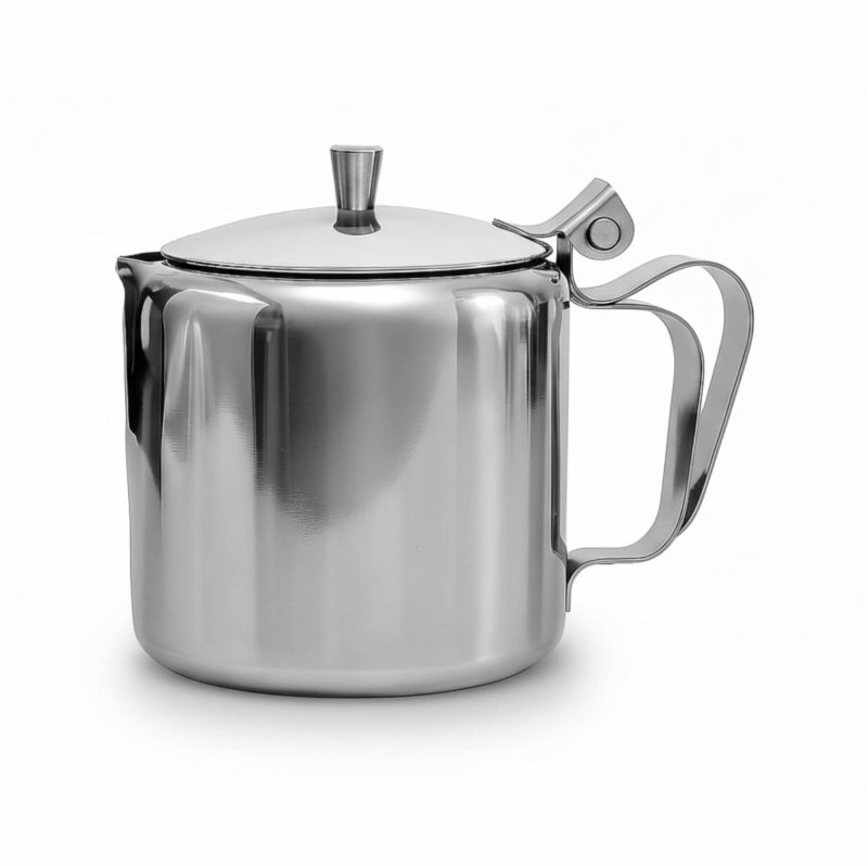 FINALITY Stainless Steel Tea Serving Pot with Handle-Tea Coffee Kettle Medium Capacity-450ml Silver Color (Pack of 1) - Image 1