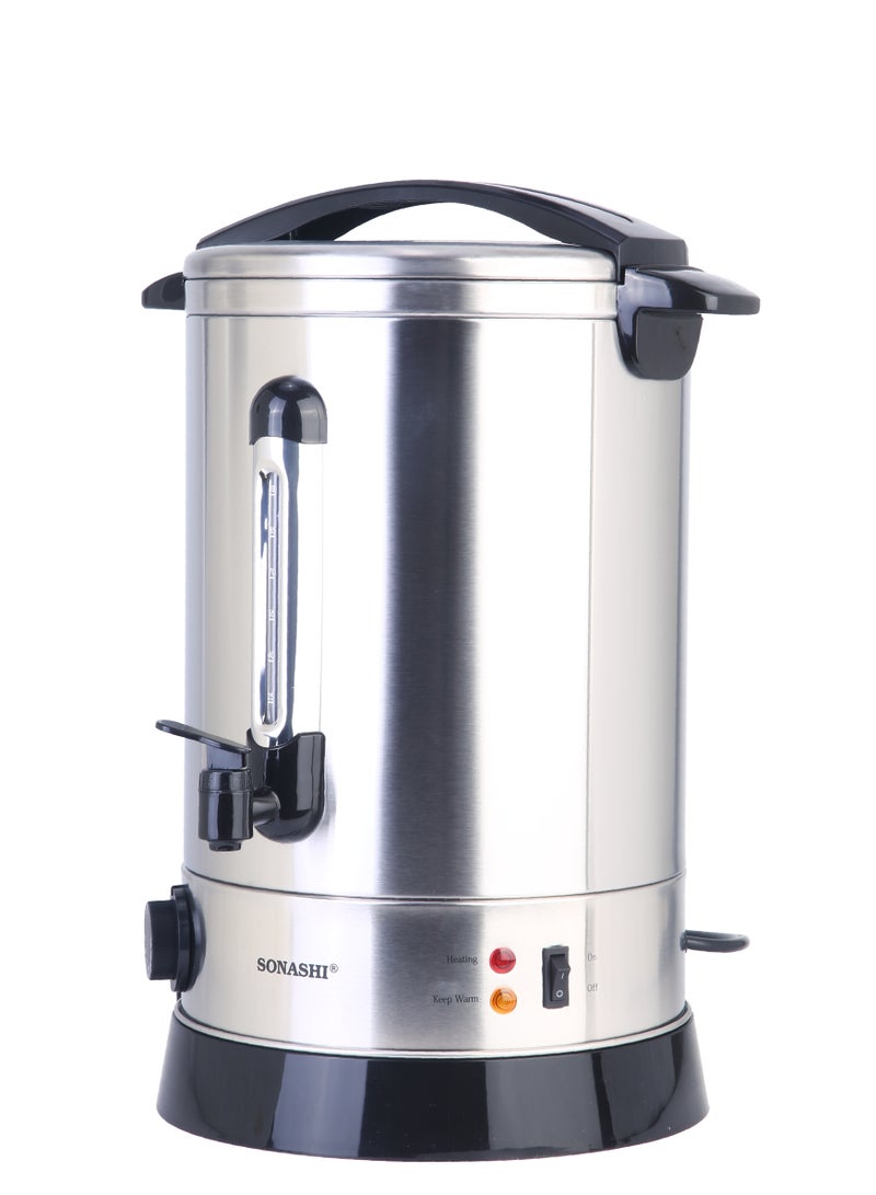 SONASHI 6.8L Electric Water Boiler - Stainless Steel Double Layer Body with Water Tag | Auto & Resettable Thermostat with Indicator Light | Perfect for Outings, Office Parties and Home 950W SEWB-68 Silver/ Black - Image 2