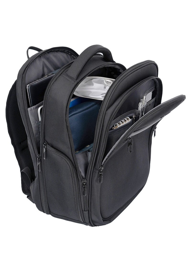 CABINPRO Premium Backpack Water Resistant 180° Opening Daypack with Built-in USB port for Men and Women on Travel Casual Business School College CP012 Black  - Image 5