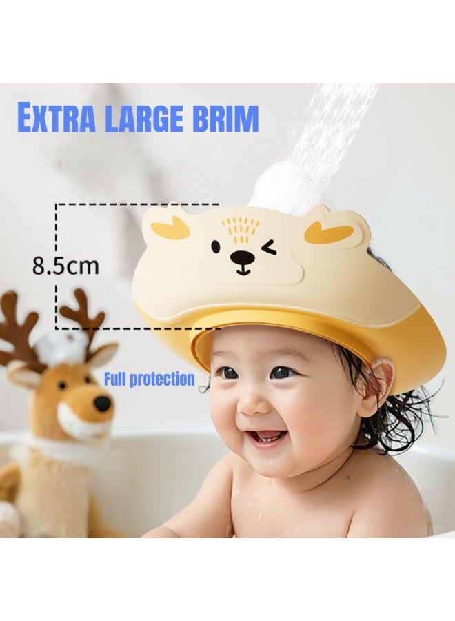 NOVOLAN Baby Shower Cap 2-Pack, Adjustable Kids Bath Visor for Washing Hair, Soft & Comfortable Infant Toddler Shampoo Shield with Ear Protection, Prevents Water & Soap in Eyes, Snap Closure - Image 4