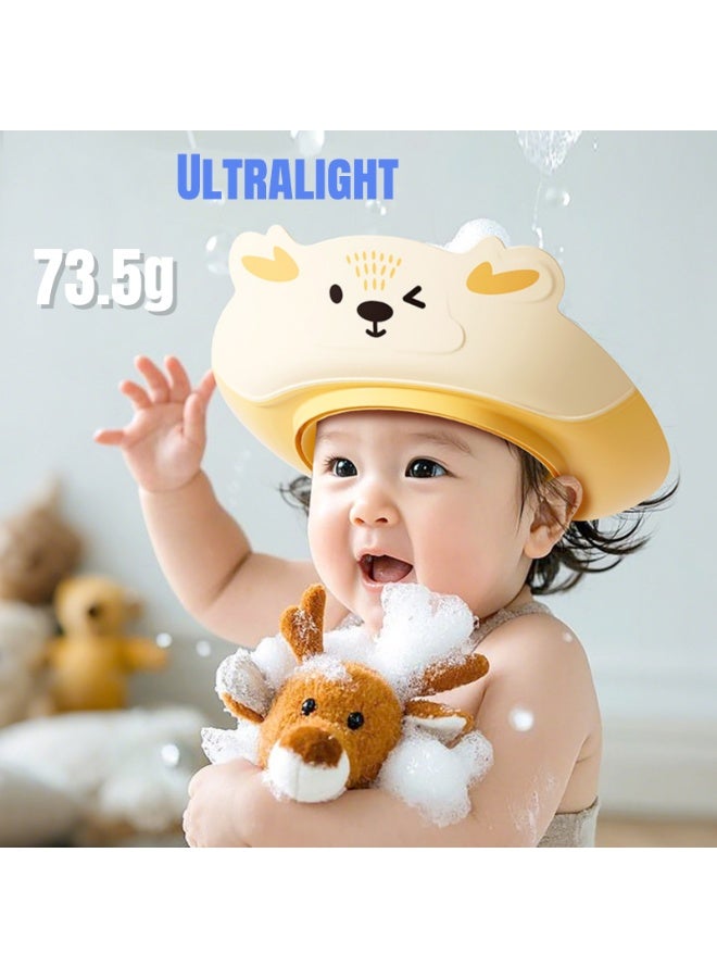 NOVOLAN Baby Shower Cap 2-Pack, Adjustable Kids Bath Visor for Washing Hair, Soft & Comfortable Infant Toddler Shampoo Shield with Ear Protection, Prevents Water & Soap in Eyes, Snap Closure - Image 5