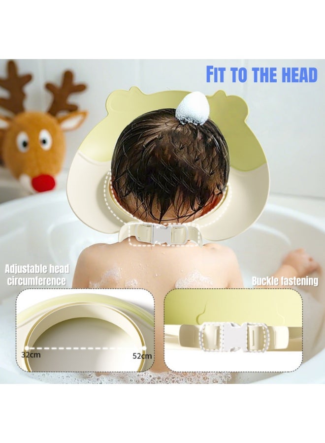 NOVOLAN Baby Shower Cap 2-Pack, Adjustable Kids Bath Visor for Washing Hair, Soft & Comfortable Infant Toddler Shampoo Shield with Ear Protection, Prevents Water & Soap in Eyes, Snap Closure - Image 3