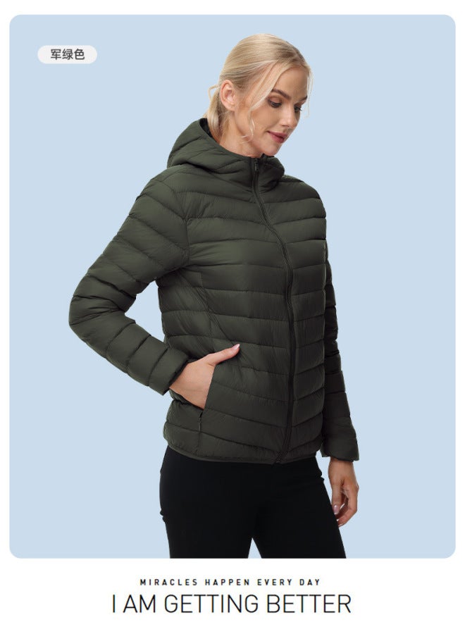 Winter Women's Down Jacket With 80% White Duck Down, Outdoor Sports Hooded Warm And Cold-proof Jacket For Sales