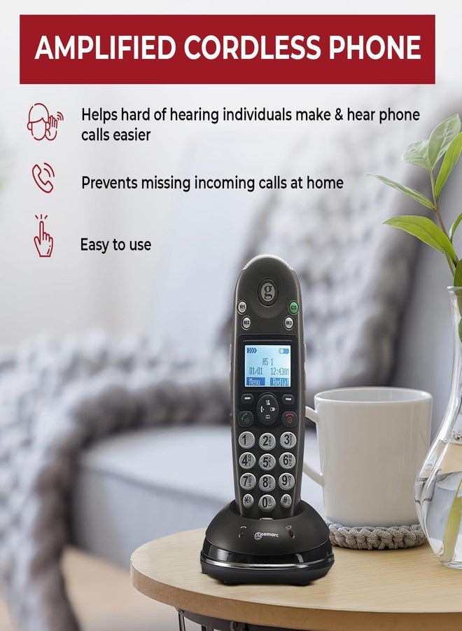 Sonic Alert Amplified Digital Cordless Phone w/Backlit Caller ID & Extra Charging Base | Hearing Aid Compatibility | Extra Large Display Font | 50 Number Phonebook | Receiving Volume Up to 40 dB - Image 2