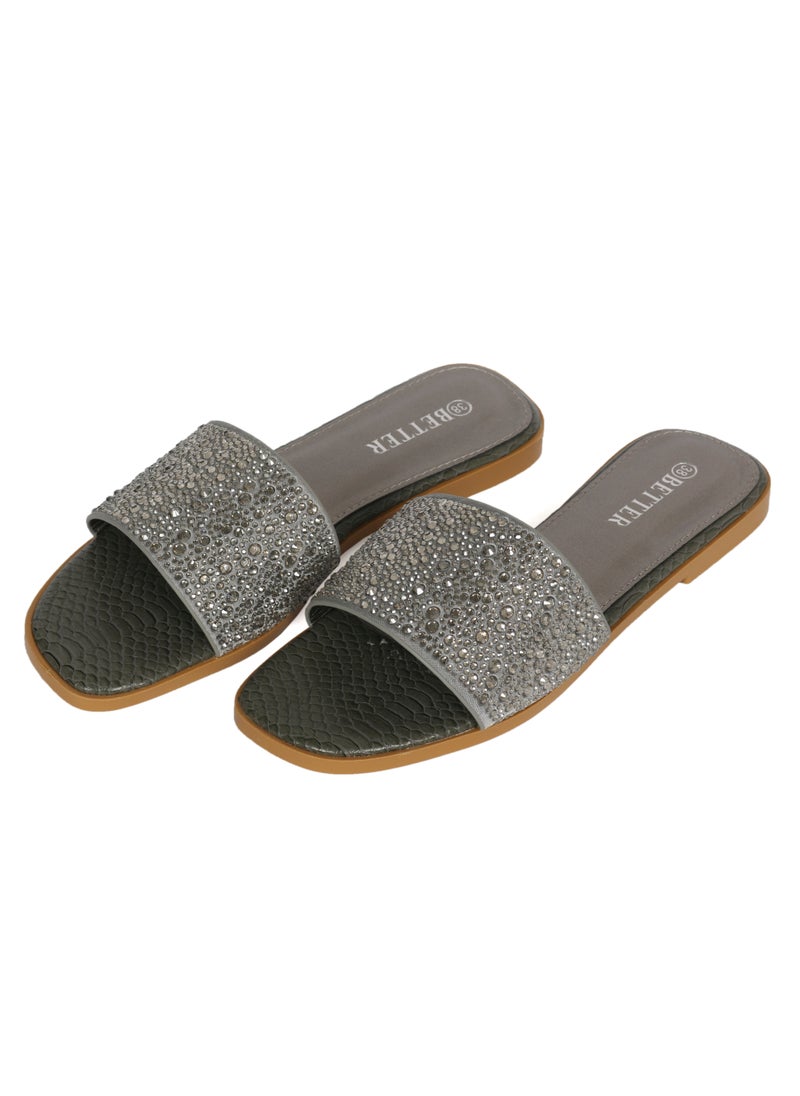 Better Ladies Flat Sandal Grey  - Image 1