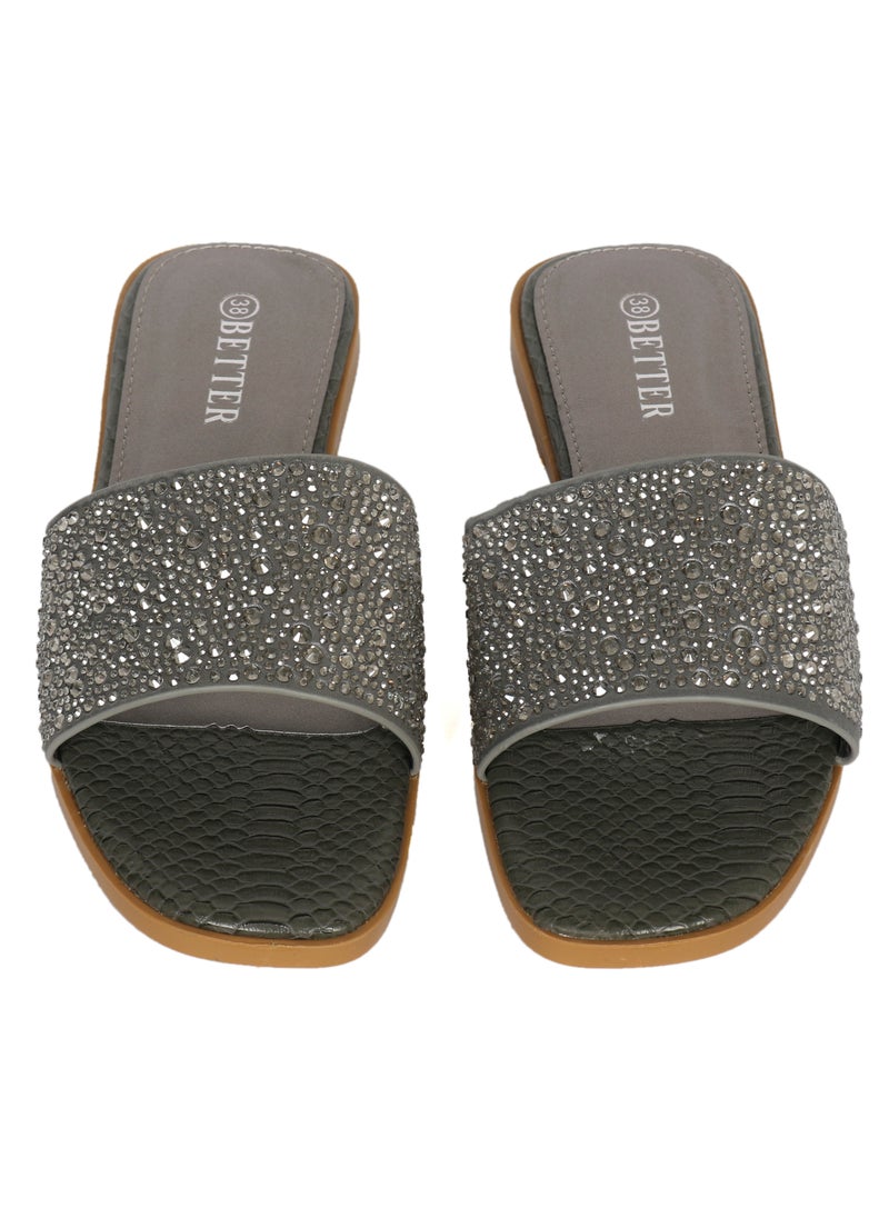 Better Ladies Flat Sandal Grey  - Image 2