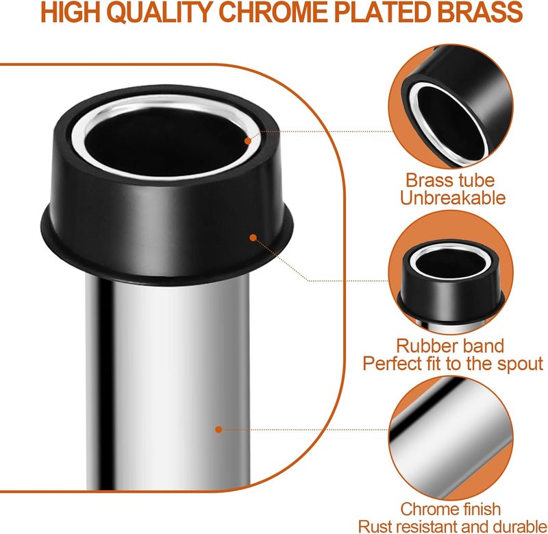 Swess Swess High Brass Bar Sink Overflow Pipe 748 in Metal Sink Strainer Pipe Sink Overflow Tube Bar Sink Stopper Bathroom Pipes Fittings with Waterproof Glove for 175 Inch Drains4 Pcs  - Image 2