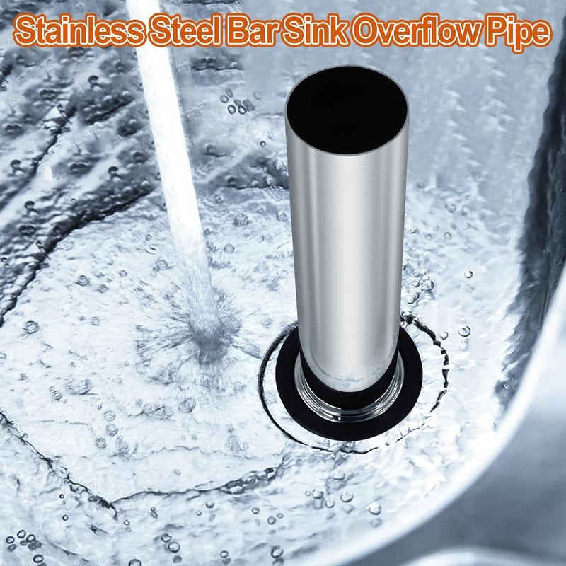 Swess Swess High Brass Bar Sink Overflow Pipe 748 in Metal Sink Strainer Pipe Sink Overflow Tube Bar Sink Stopper Bathroom Pipes Fittings with Waterproof Glove for 175 Inch Drains4 Pcs  - Image 4
