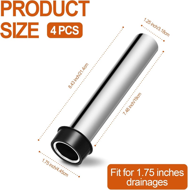 Swess Swess High Brass Bar Sink Overflow Pipe 748 in Metal Sink Strainer Pipe Sink Overflow Tube Bar Sink Stopper Bathroom Pipes Fittings with Waterproof Glove for 175 Inch Drains4 Pcs  - Image 3