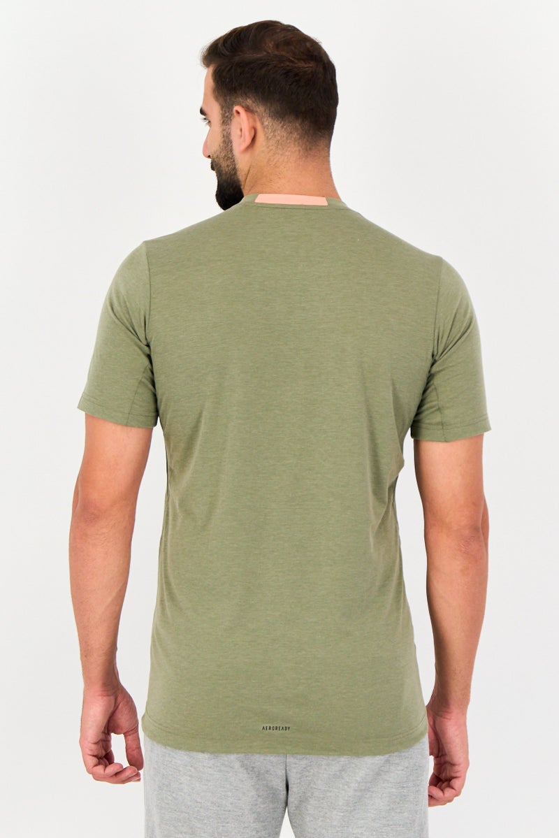 Adidas Men Slim Fit Short Sleeve Pro Series Training T-Shirt, Olive - Image 3