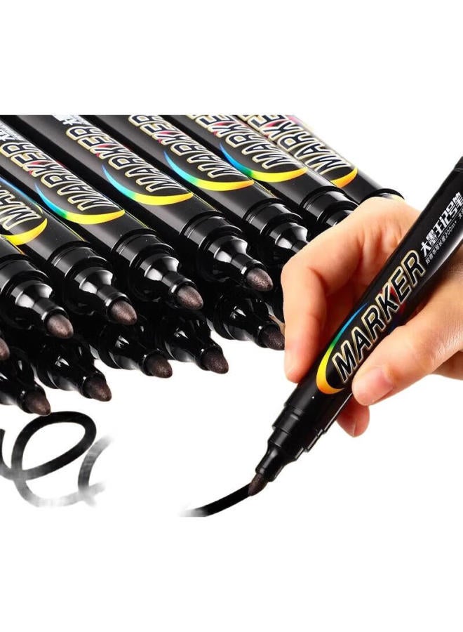 M.G M&G Stationery, Thick-Tip Black Da Huang Marker Pen, Waterproof Logistics Pen, Large-Tip Pen, Office Supplies, 10 Pcs/Box, Apmno805A - Image 2