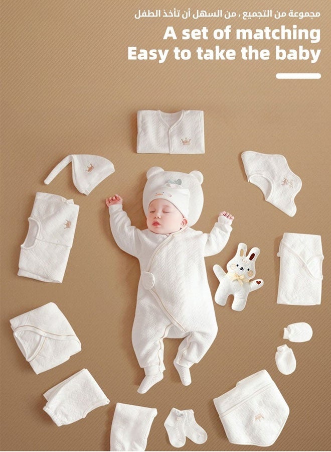 18PCS Newborn Baby Gift Set, Newborn Layette Gift Set for Boys and Girls, Babies Essential Clothes Accessories with Baby Blanket, 100% Premium Cotton, for Spring Summer Autumn Winter Four Seasons - Image 4