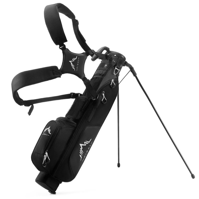 UNIHIMAL Par 3 Golf Lightweight Stand Carry Bag PRO with Dual Shoulder Straps â€“Pitch n Putt Golf Bag Easy to Carry and Durable for The Driving Range and Executive Courses â€“ 31.5 inches Tall (Black) - Image 1