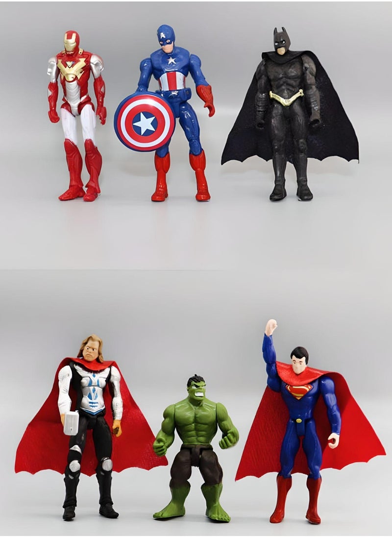 SARAOONT - 6 Piece Superhero Action Figures Sets Marvel Hero Series Collectible Ornaments for cake Toppers.. - Image 1