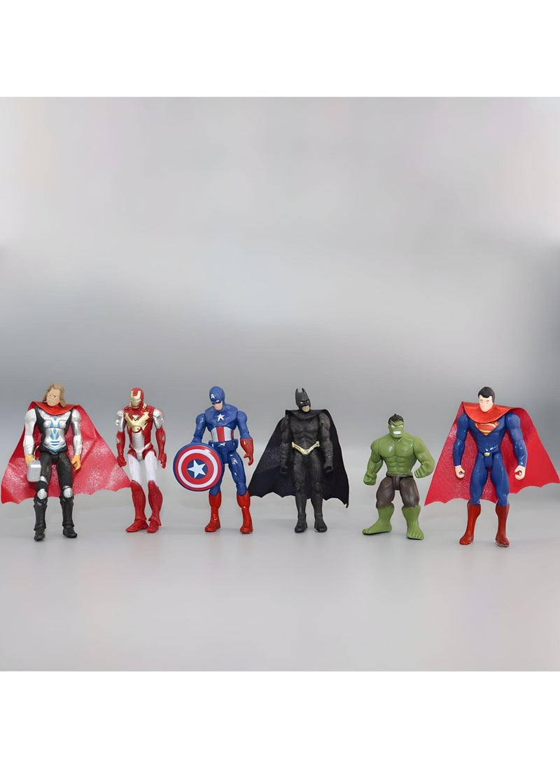 SARAOONT - 6 Piece Superhero Action Figures Sets Marvel Hero Series Collectible Ornaments for cake Toppers.. - Image 1