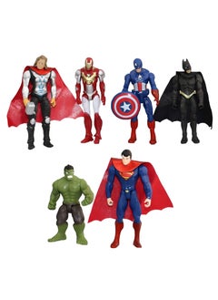 6 Piece Superhero Action Figures Sets Marvel Hero Series Collectible Ornaments for cake Toppers..