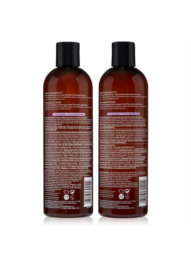 HASK CURL CARE Shampoo + Conditioner Set Coconut and Argan Oil, for Curly Hair Types, Vegan, Color Safe, Gluten-Free, Sulfate-Free, Paraben-Free, Cruelty-Free - 1 Shampoo and 1 Conditioner - Image 2