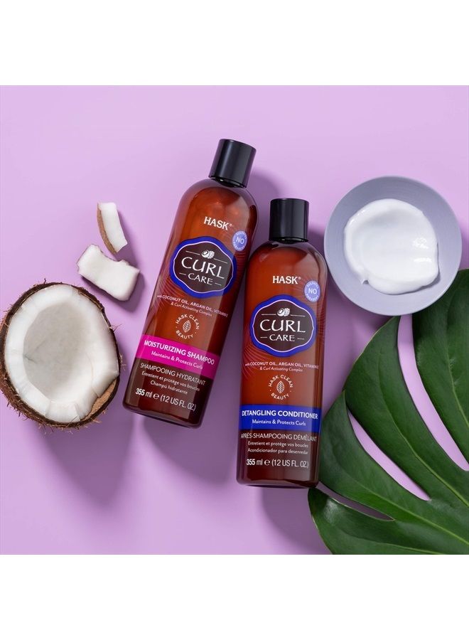 HASK CURL CARE Shampoo + Conditioner Set Coconut and Argan Oil, for Curly Hair Types, Vegan, Color Safe, Gluten-Free, Sulfate-Free, Paraben-Free, Cruelty-Free - 1 Shampoo and 1 Conditioner - Image 4
