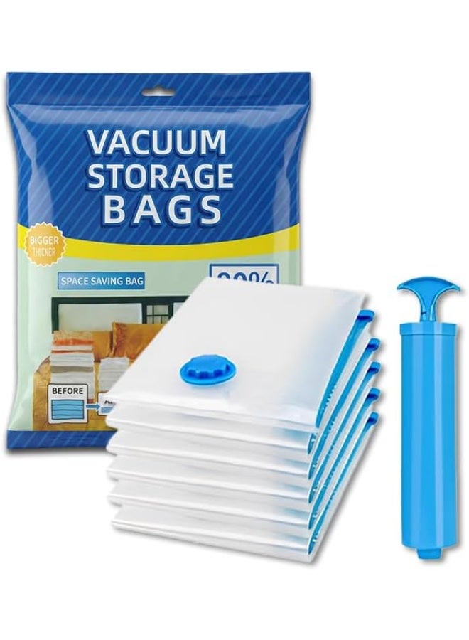مومنت Pack Vacuum Storage Bags, Space Saver Bags With Suction Pump, Vacuum Sealer Bags For Store Clothing, Comforters, Blankets, And Other Bedding. 60 * 80 cm - Image 1