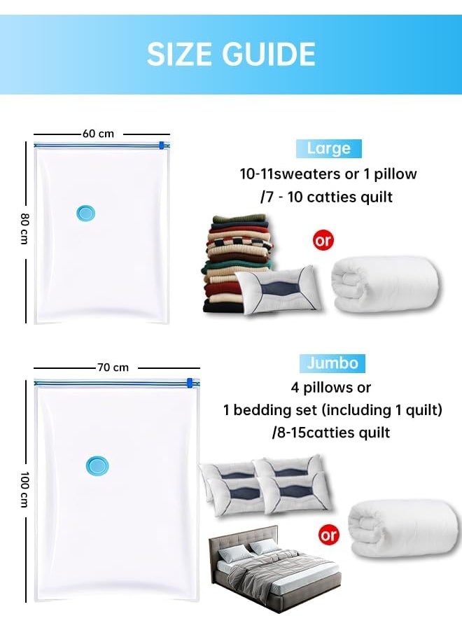 مومنت Pack Vacuum Storage Bags, Space Saver Bags With Suction Pump, Vacuum Sealer Bags For Store Clothing, Comforters, Blankets, And Other Bedding. 60 * 80 cm - Image 2