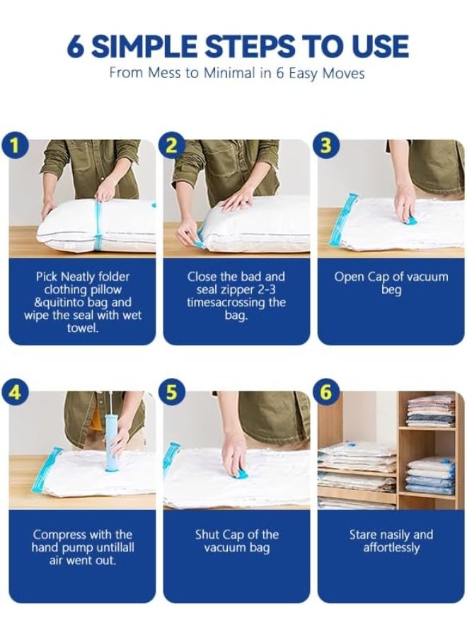 مومنت Pack Vacuum Storage Bags, Space Saver Bags With Suction Pump, Vacuum Sealer Bags For Store Clothing, Comforters, Blankets, And Other Bedding. 60 * 80 cm - Image 5