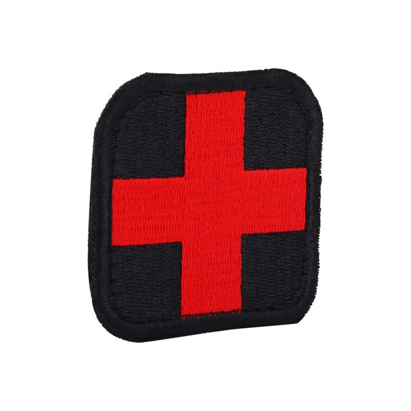 Embroidered Patch Medical Cross Detailed Embroidery - White Hook Loop Applique for Uniforms Bags Hats - Image 2