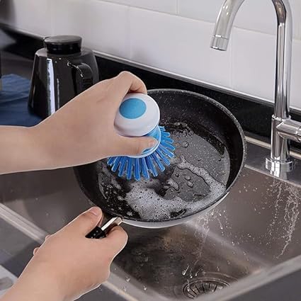 LAGET فرشاة تنظيف LAGET® مع موزع صابون للمطبخ، الحوض، غسالة الصحون، الحوض، الحمام (عبوة من 1 صابون 1 فرشاة) - Image 2