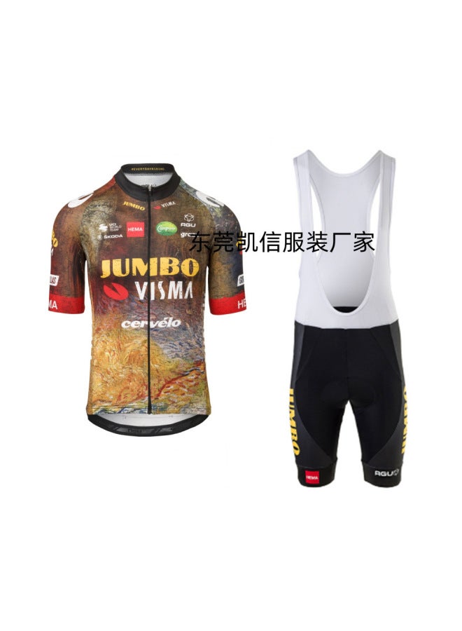 Jombo Cycling Clothing Mountain Bike Racing Clothing Breathable Summer Short Sleeve Cycling Clothing Jacket Shorts