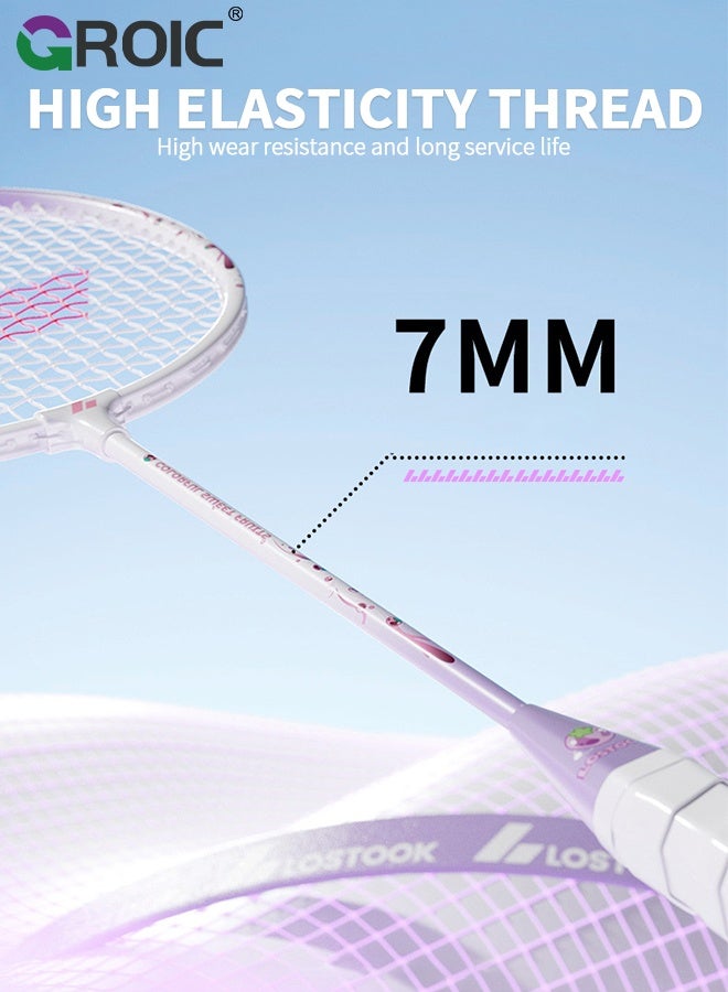 GROIC Badminton Rackets Set for Beginners, Includes 2 Rackets, 3 Shuttlecocks, 1 Carrying Bag, 1pair Compression Wrist Brace, Outdoor Practice Sports Game for Kids Adults - Image 4