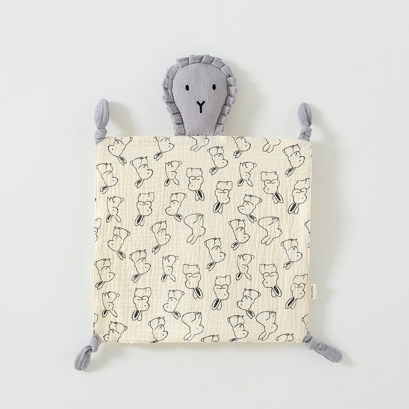 Baby Comfort Towel Cute Baby Pure Cotton Gauze Newborn Toy Comfort Doll Companion Plush Toy Soothing Sleep Lion - Image 1