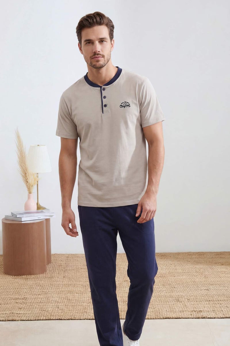 trendyol Gray Regular Buttoned Collar Knitted Pajama Set Tmnss26Pt00033 - Image 2