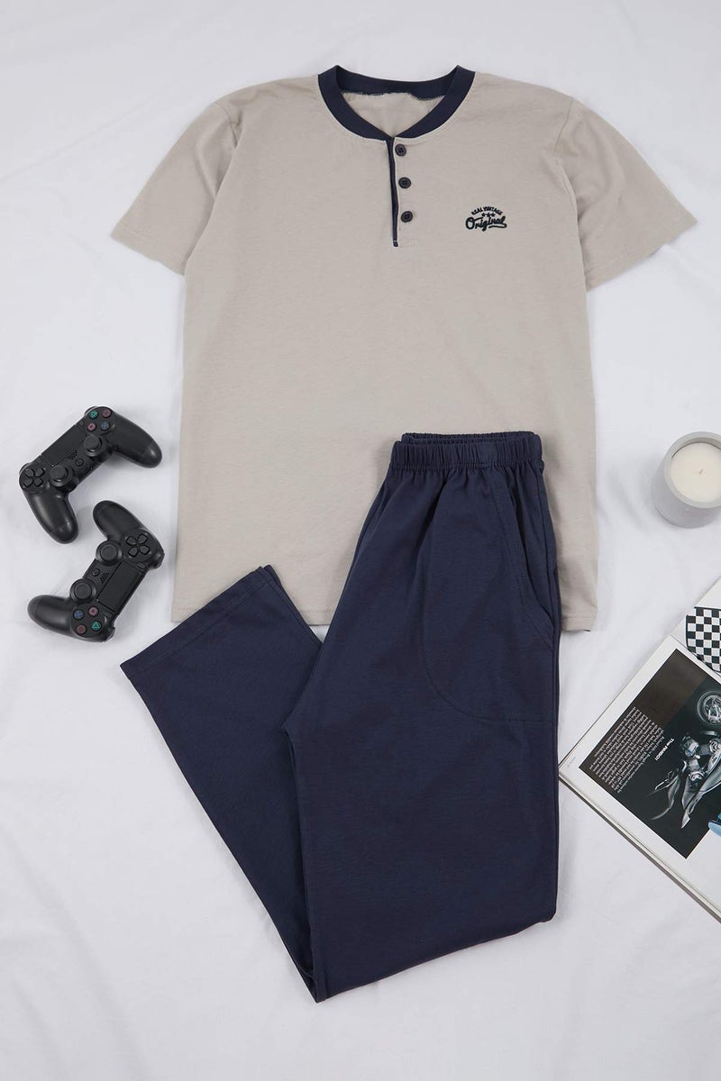 trendyol Gray Regular Buttoned Collar Knitted Pajama Set Tmnss26Pt00033 - Image 4