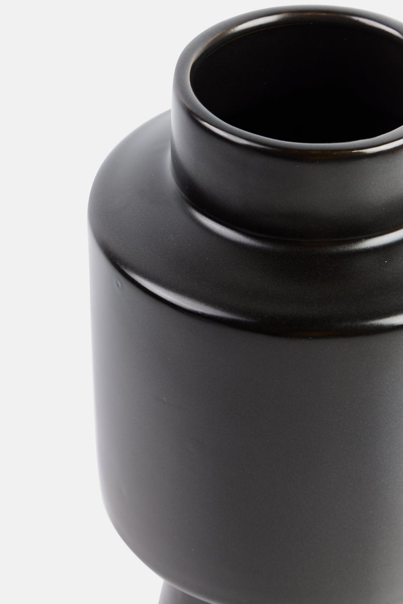 Muy Mucho Ceramic Decorative Flower Vase, Black  - Image 3