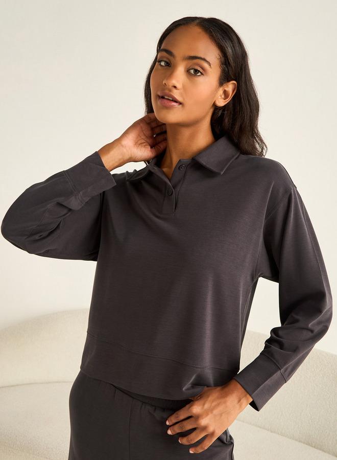 سبلاش فيڤ طقم بيجاما قميص بياقة وسروال - Image 2