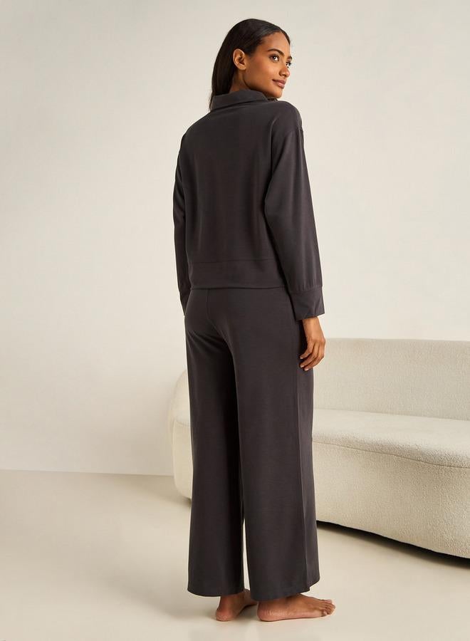 سبلاش فيڤ طقم بيجاما قميص بياقة وسروال - Image 3